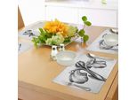 Tovagliette Abakuhaus Con Motivi Floreali, Stile Dotwork, Gigli Disegnati A Mano, Motivo Botanico Vintage Drammatico, Tiscjdeco In Tessuto Resistente Al Lavaggio Per Sala Da Pranzo E Cucina, Bianco E Nero