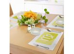 Abakuhaus Tovagliette Zodiaco Vergine, Zodiaco Con Un Design Contemporaneo Dai Colori Pastello, Tiscjdeco In Tessuto Resistente Al Lavaggio Per La Sala Da Pranzo E La Cucina, Giallo Chiaro, Verde E Bianco