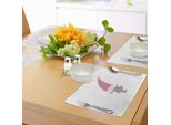 Tovagliette Per Bambini Abakuhaus, Piccola Illustrazione Caricaturale Del Personaggio Gnome Con Un Grande Cappello Rosa Sotto La Pioggia, Decorazione Da Tavolo In Tessuto Resistente Al Lavaggio Per La Sala Da Pranzo E La Cucina, Multicolore