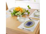 Abakuhaus Tovagliette Con Segno Zodiacale Ariete, Segni Astrologici In Un Cerchio Con La Costellazione Dell'oroscopo, Decorazioni Da Tavola In Tessuto Resistente Al Lavaggio Per La Sala Da Pranzo E La Cucina, Blu Navy, Arancione E Giallo