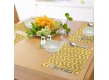 Abakuhaus Tovagliette Azteche, Frecce Tribali Su Sfondo A Zig Zag Chevron Hippie Punk Contemporaneo, Tiscjdeco In Tessuto Resistente Al Lavaggio Per La Sala Da Pranzo E La Cucina, Marrone Giallo Bianco Nero