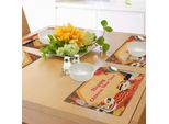Abakuhaus Tovagliette Per Il Capodanno Cinese, Testo Della Celebrazione In Forma Esagonale Con Animali Tradizionali E Bambini, Decorazioni Da Tavola In Tessuto Resistente Ai Colori Per La Sala Da Pranzo E La Cucina, Multicolore