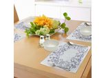 Abakuhaus Tovagliette Gekritzel, Cornice Estiva Infantile Con Alberi Fioriti Di Montagna E Sole Sorridente, Tiscjdeco In Tessuto Resistente Al Colore Per La Sala Da Pranzo E La Cucina, Azzurro Blu Scuro Rosso Corallo