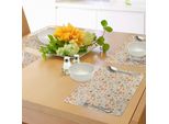 Tovagliette Abakuhaus Con Motivi Floreali, Farfalle, Uccelli E Api Con Fiori In Fiore, Illustrazioni In Stile Doodle, Tiscjdeco In Tessuto Resistente Al Lavaggio Per La Sala Da Pranzo E La Cucina, Multicolore
