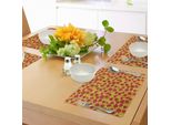 Tovagliette Abakuhaus Con Motivi Floreali, Fiori Di Ciliegio Tradizionali Giapponesi, Rosa Ciliegio, Decorazioni Da Tavola In Tessuto Resistente Allo Scolorimento Per La Sala Da Pranzo E La Cucina, Marrone, Giallo, Marrone Scuro E Rubino.