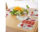 Abakuhaus Tovagliette Per Il Capodanno Cinese, Simpatici Bambini Asiatici In Costumi Tradizionali Che Reggono Un Cartello Celebrativo, Tessuto Lavabile E Resistente Al Lavaggio Per Sala Da Pranzo E Cucina, Multicolore