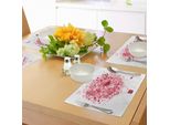 Abakuhaus Tovagliette D'amore, Amore Nell'aria Festeggiamenti Di San Valentino Tema Cuore Pieno Palloncino, Decorazione Da Tavola In Tessuto Resistente Ai Colori Per La Sala Da Pranzo E La Cucina, Rosso Cinabro Rosa Chiaro