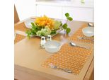 Abakuhaus Tovagliette Arancione Bruciato, Foglie Autunnali Silhouette Foglie Illustrazione Tema Natura, Tiscjdeco In Tessuto Resistente Al Colore Per Sala Da Pranzo E Cucina, Arancione Scuro Arancione Bianco