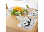 Abakuhaus Tovagliette Zodiaco Scorpione, Circular Astrological Chart Con Animale Astratto Al Centro Con Stelle, Tiscjdeco In Tessuto Resistente Al Lavaggio Per La Sala Da Pranzo E La Cucina, Multicolore