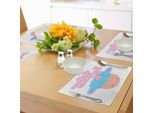 Abakuhaus Tovagliette "Sogni D'oro"", Simpatico Animale Dormiente In Stile Cartone Animato, Tema Cameretta Bambini, Decorazione Da Tavola In Tessuto Resistente Al Lavaggio Per Sala Da Pranzo E Cucina, Azzurro, Pesca E Rosa."