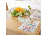 Abakuhaus Tovagliette Diane, Composizione Festiva Di Lettere Baby Girl Name Con Forme Geometriche Cerchi Rombi, Tiscjdeco In Tessuto Resistente Al Lavaggio Per La Sala Da Pranzo E La Cucina, Multicolore