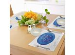 Abakuhaus Tovagliette Con Segno Zodiacale Sagittario, Illustrazione Acquerellata Dell'oroscopo Dell'arciere, Tovaglietta Decorativa In Tessuto Resistente Ai Colori Per La Sala Da Pranzo E La Cucina, Blu Navy E Bianco