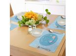 Abakuhaus Tovagliette "Sogni D'oro"", Neonato Che Dorme Su Uno Sfondo Colorato Con Stelle E Luna Su Un Cuore, Stampa Digitale Su Tessuto Lavabile, Decorazione Da Tavola Per La Cucina, Multicolore"