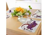 Abakuhaus Tovagliette Beautiful Dreams, Crescent Moon Con Stelle, Ispirazioni Etniche, Motivi A Spirale E Curve, Tiscjdeco In Tessuto Resistente Al Colore Per La Sala Da Pranzo E La Cucina, Multicolore