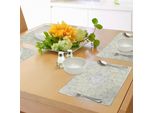 Tovagliette Abakuhaus Natur, Delicati Fiori Primaverili In Stile Doodle Art Con Uccellini, Decorazioni Da Tavola In Tessuto Resistente Al Lavaggio Per La Sala Da Pranzo E La Cucina, Verde Chiaro E Verde Felce.