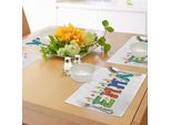 Tovagliette Abakuhaus Emma, Nome Femminile Popolare, Design Con Tante Candeline Colorate E Tema Compleanno Con Palloncini, Decorazioni Da Tavola In Tessuto Resistente Ai Colori Per La Sala Da Pranzo E La Cucina, Multicolore