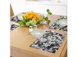 Abakuhaus Tovagliette Grigie E Bianche, Motivo In Vetro Colorato Con Mosaico Astratto, Tovaglietta Decorativa In Tessuto Resistente Al Lavaggio Per La Sala Da Pranzo E La Cucina, Grigio Antracite, Bianco E Grigio