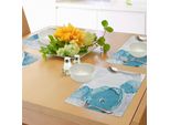 Tovagliette Abakuhaus Con Motivi Floreali, Fiori Disegnati A Mano In Colori Pastello Ispirati Alla Natura Primaverile, Tiscjdeco In Tessuto Resistente Ai Colori Per La Sala Da Pranzo E La Cucina, Cocco Seafoam E Blu