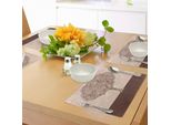 Tovagliette Abakuhaus Rose, Stile Doodle, Rami Di Alberi In Fiore, Composizione Romantica Per Fiori, Decorazioni Da Tavola In Tessuto Resistente Al Lavaggio Per Sala Da Pranzo E Cucina, Rosa Chiaro, Beige, Marrone