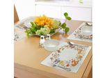 Tovagliette Abakuhaus Wald, Fauna E Flora Europee Con Cervo, Volpe, Procione E Animali Selvatici Disegnati Con Rose, Tiscjdeco In Tessuto Resistente Al Lavaggio Per Sala Da Pranzo E Cucina, Multicolore