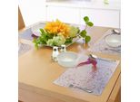 Tovagliette Abakuhaus Con Uccelli, Disegno Colorato Di Un Colibrì In Volo Con Piume, Tiscjdeco In Tessuto Resistente Al Lavaggio Per La Sala Da Pranzo E La Cucina, Bordeaux, Arancione E Viola.