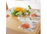 Tovagliette Abakuhaus Autunnali, Paesaggio Autunnale Acquerellato Con Foglie Che Volano Nella Brezza, Tiscjdeco In Tessuto Resistente Ai Colori Per La Sala Da Pranzo E La Cucina, Arancione, Bianco E Marrone