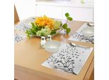 Abakuhaus Tovagliette Grigie E Bianche, Sagome Di Foglie D'acero, Illustrazione Botanica Autunnale, Decorazioni Da Tavola In Tessuto Resistente Al Lavaggio Per La Sala Da Pranzo E La Cucina, Grigio Antracite E Bianco