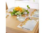 Tovagliette Abakuhaus Autunno, Foglie D'acero In Un Ambiente Autunnale Design Digitale A Tema, Tiscjdeco In Tessuto Resistente Ai Colori Per La Sala Da Pranzo E La Cucina, Arancione, Giallo E Marrone