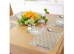 Tovagliette Abakuhaus Con Motivi Animali, Mamma Volpe E I Suoi Cuccioli Felici Che Vivono Nella Natura Primaverile Del Bosco, Decorazioni Da Tavola In Tessuto Resistente Ai Colori Per La Sala Da Pranzo E La Cucina, Multicolore