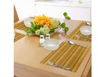 Abakuhaus Tovagliette Con Motivo Kente, Bordi Orizzontali Della Piastrella Decorativa Tradizionale A Zig Zag, Tiscjdeco In Tessuto Resistente Al Colore Per La Sala Da Pranzo E La Cucina, Multicolore