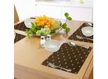 Abakuhaus Tovagliette Astratte, Motivo A Torta Con Cuori Su Sfondo Marrone Scuro Con Pois Bianchi, Tiscjdeco In Tessuto Resistente Al Lavaggio Per La Sala Da Pranzo E La Cucina, Corallo Scuro Beige Marrone
