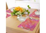 Abakuhaus Tovagliette Arancioni E Rosa, Composizione Poligonale Con Triangoli Illustrazione Geometrica Arte Astratta, Tiscjdeco In Tessuto Resistente Al Colore Per La Sala Da Pranzo E La Cucina, Multicolore