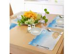 Tovagliette Abakuhaus Autunnali, Acero Nel Sole Autunnale Con Fogliame Dai Colori Caldi E Paesaggio Bucolico, Decorazioni Da Tavola In Tessuto Resistente Ai Colori Per La Sala Da Pranzo E La Cucina, Arancione, Bianco E Blu