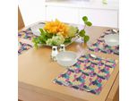 Tovagliette Artistiche Abakuhaus, Pennellate Grasse, Stile Moderno Dipinto A Mano Con Look Grunge Grezzo, Tiscjdeco In Tessuto Resistente Al Colore Per La Sala Da Pranzo E La Cucina, Multicolore