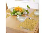 Abakuhaus Tovagliette Geometriche, Quadrati E Rettangoli Geometrici Con Motivo A Scacchi, Tiscjdeco In Tessuto Resistente Al Lavaggio Per La Sala Da Pranzo E La Cucina, Calendula E Seppia