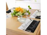 Tovagliette Abakuhaus Chicago Skyline, Stile Minimalista, Pianta Urbana, Diagramma Della Città, Schizzo Americano Astratto, Tiscjdeco In Tessuto Resistente Al Lavaggio Per Sala Da Pranzo E Cucina, Bianco E Nero
