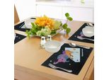 Abakuhaus Tovagliette Con Segno Zodiacale Toro, Astrologia Astratta, Animali, Tema Giorno E Notte, Cosmo, Universo, Energia, Stelle, Tiscjdeco In Tessuto Resistente Al Lavaggio Per Sala Da Pranzo E Cucina, Multicolore
