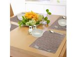 Abakuhaus Tovagliette Con Foglie, Motivo Boschivo Con Motivi Stilizzati Di Foglie Cadute Dall'albero, Tiscjdeco In Tessuto Resistente Al Lavaggio Per La Sala Da Pranzo E La Cucina, Rosa Chiaro, Marrone Umbra E Cacao