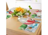 Abakuhaus Tovagliette Da Tavola, Bambini In Mongolfiere, Illustrazione A Tema Avventura E Esplorazione Per Bambini, Tiscjdeco In Tessuto Resistente Ai Colori Per La Sala Da Pranzo E La Cucina, Multicolore