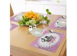 Abakuhaus Ciao Splendidi Tovagliette, Ciao Meravigliosa Illustrazione Graffiti Con Sfondo Colorato Patch-Like, Tiscjdeco In Tessuto Resistente Al Colore Per La Sala Da Pranzo E La Cucina, Multicolore
