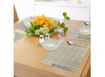 Tovagliette Abakuhaus, Tartan Scozzese In Stile Country Con Motivo Astratto A Righe Diagonali, Tiscjdeco In Tessuto Resistente Al Lavaggio Per La Sala Da Pranzo E La Cucina, Verde Menta, Beige, Marrone