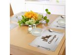Tovagliette Abakuhaus Chicago Skyline, Città Degli Stati Uniti, Stile Urbano Vintage, Design Poster Retrò, Tiscjdeco In Tessuto Resistente Al Lavaggio Per Sala Da Pranzo E Cucina, Grigio Cioccolato E Bianco