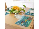 Abakuhaus Esplora Tovagliette, Vignette Vintage, Ricercatori, Spie, Donne, Avventurieri Su Mongolfiere, Tiscjdeco In Tessuto Resistente Ai Colori Per La Sala Da Pranzo E La Cucina, Multicolore