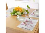 Tovagliette Abakuhaus Anime, Illustrazione Caricaturale Di Un Personaggio Elfo Con Cuori E Ali Fantastico Angelo Fatato, Tovaglietta Decorativa In Tessuto Resistente Ai Colori Per La Sala Da Pranzo E La Cucina, Multicolore