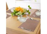 Abakuhaus Tovagliette Giraffa, Safari Nella Savana Con Immagini Di Animali E Tramonto Astratto Su Zigzag, Tiscjdeco In Tessuto Resistente Al Colore Per La Sala Da Pranzo E La Cucina, Multicolore