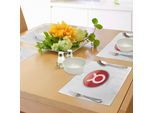 Abakuhaus Tovagliette Zodiaco Toro, Vibrant Round Circle Icona Astrologica Del Segno Zodiacale Terra Toro, Tiscjdeco In Tessuto Resistente Al Lavaggio Per Sala Da Pranzo E Cucina, Grigio Chiaro, Rosso Scarlatto E Bianco