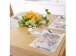 Abakuhaus Tovagliette Con Segno Zodiacale Sagittario, Rose E Centauro Archer Dai Capelli Lunghi Su Sfondo Grunge Macchiato, Tovaglietta Decorativa In Tessuto Resistente Al Lavaggio Per Sala Da Pranzo E Cucina, Viola E Beige