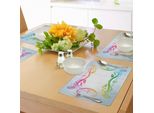 Abakuhaus Tovagliette Vintage Arcobaleno, Stile Vittoriano - Fiori E Foglie In Movimento Motivi Classici Colorati, Tovagliette Decorative In Tessuto Resistente Al Lavaggio Per La Sala Da Pranzo E La Cucina, Multicolore
