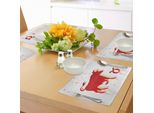 Abakuhaus Tovagliette Con Segno Zodiacale Toro, Silhouette Animale Vivace Con Costellazione Dell'oroscopo, Decorazione Da Tavola In Tessuto Resistente Al Lavaggio Per Sala Da Pranzo E Cucina, Arancione Chiaro E Rosso Cinabro