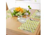 Tovagliette Abakuhaus Verde E Bianco, Grandi Macchie In Coppia, Stile Acquerello, Motivo Estivo Fresco, Tiscjdeco In Tessuto Resistente Al Lavaggio Per La Sala Da Pranzo E La Cucina, Verde Chiaro E Bianco